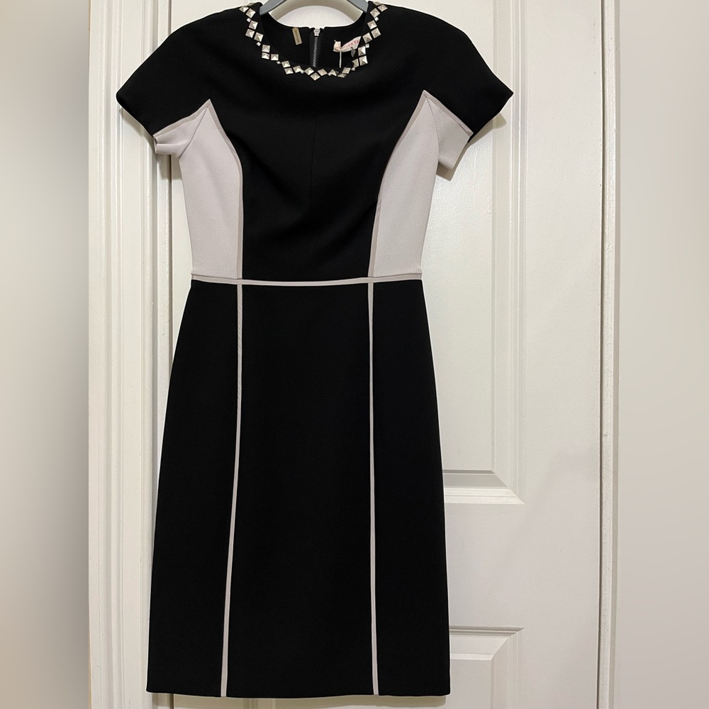 Rebecca Taylor NWT Black/Beige Colorblock Dress Sz 0